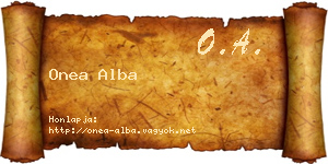 Onea Alba névjegykártya